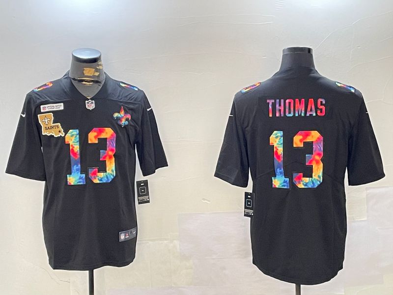 Men New Orleans Saints #13 Thomas Black rainbow 2024 Nike Limited NFL Jersey style 3->new orleans saints->NFL Jersey